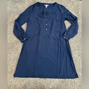 Lilly Pulitzer Navy V-Neck Shirt‎ Dress S #0012